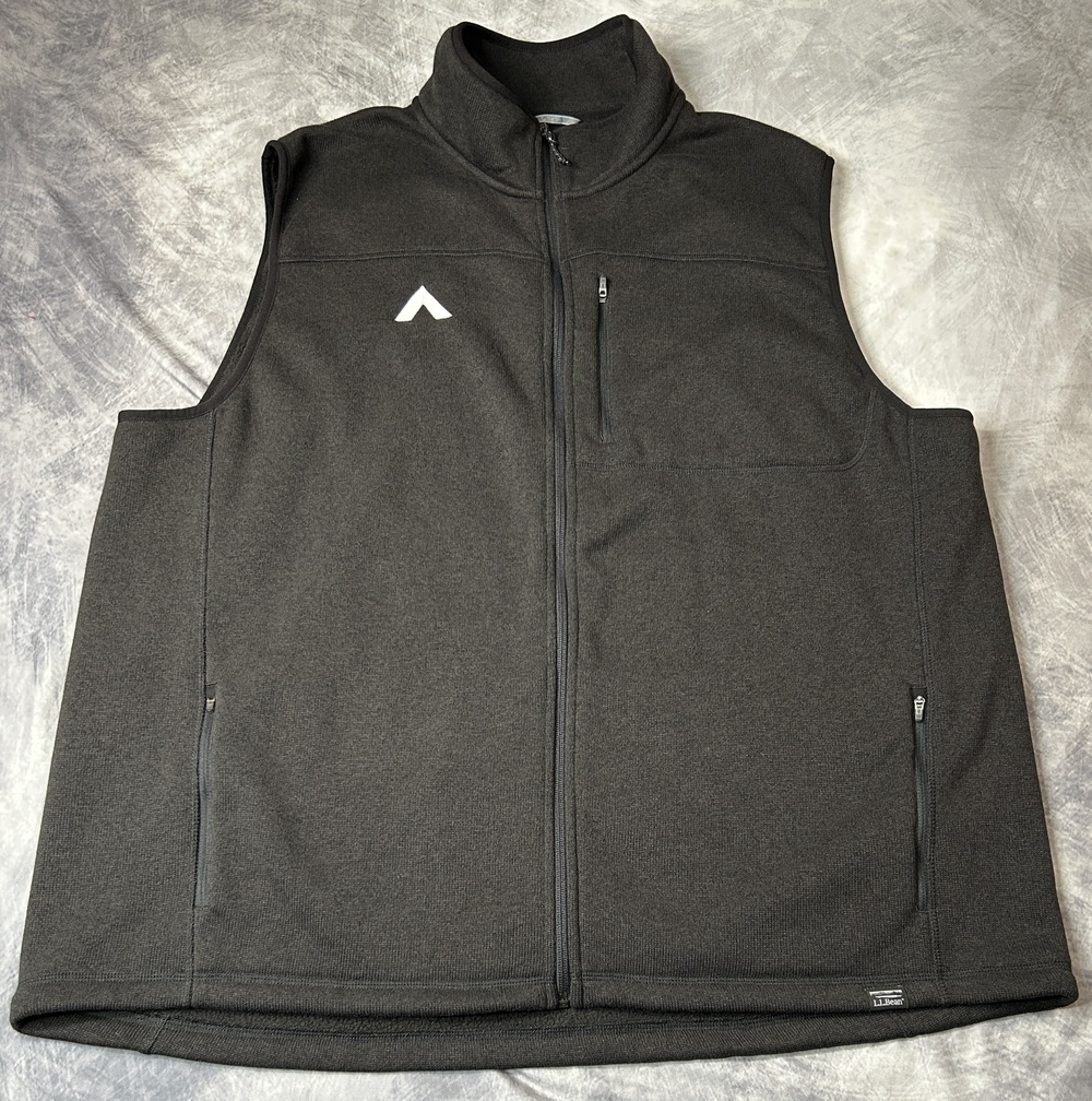 L.L.Bean Vest Mens 3XLT Gray Fleece Softshell Full Zip Pockets Tall Outdoor Warm